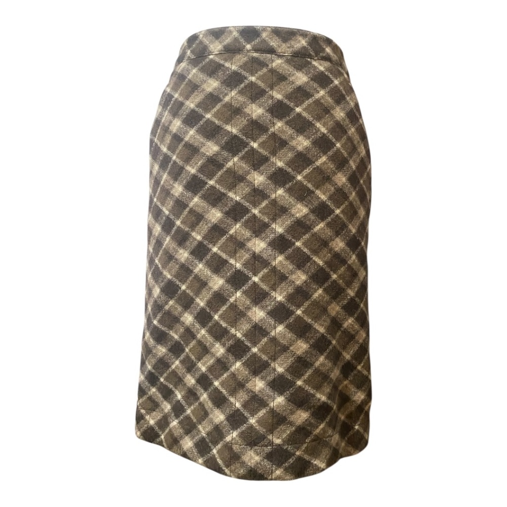 Tory Burch Wool lined retro look academia plaid pencil skirt. Sz XS